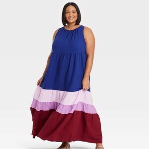 Ava & Viv Tiered Maxi Dress, NWT, X/14W